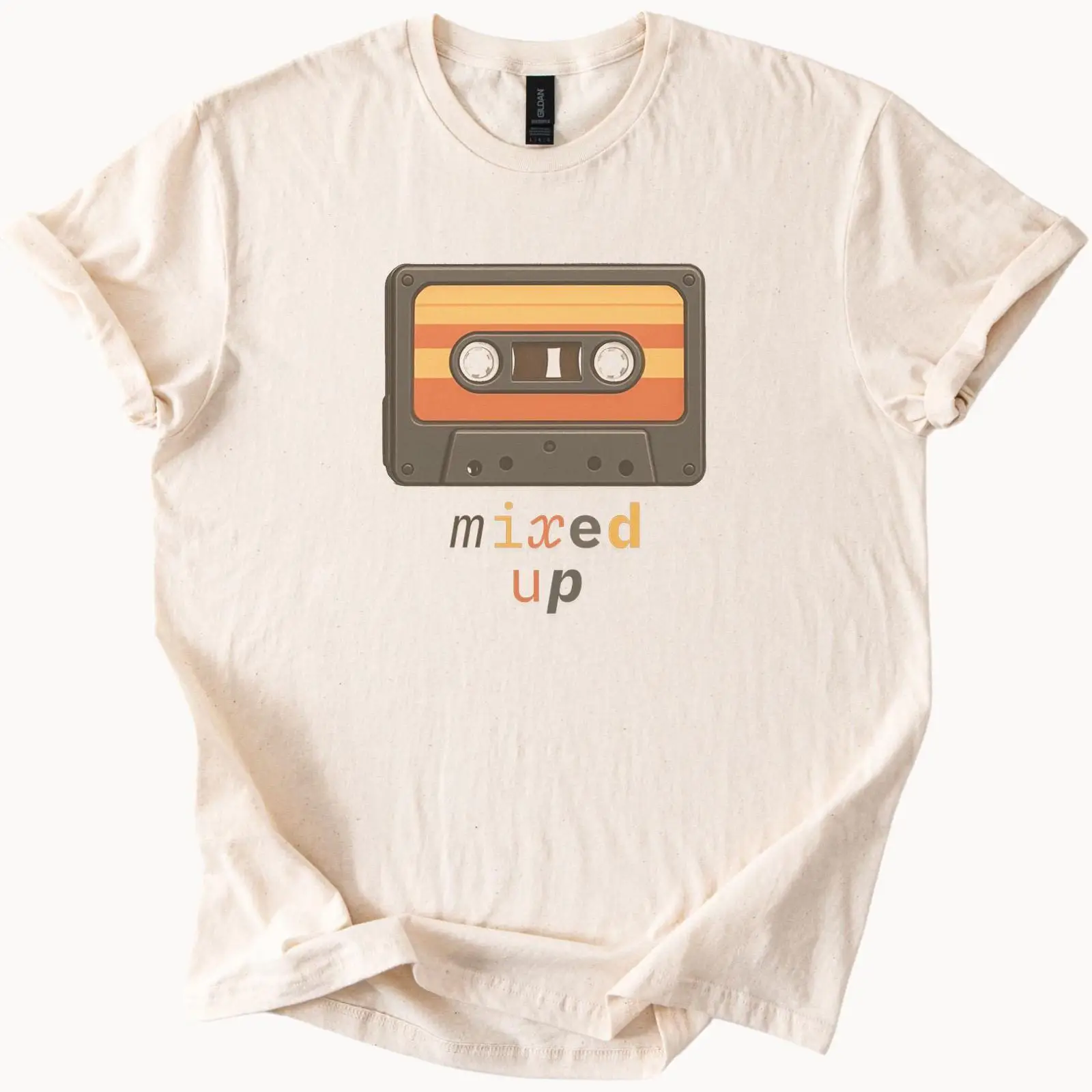 Audio Vibes Music - Kassetten-Mix-T-Shirt: Retro-Musikliebhaber, Old-School-Audio-Mixtape, 80er-90er-Jahre-Throwback-Vibes, Vintage, gewaschen,