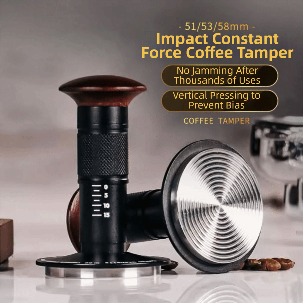 Audio Music Maker - Automatischer Espresso-Tamper aus SUS304 mit Markierungen,