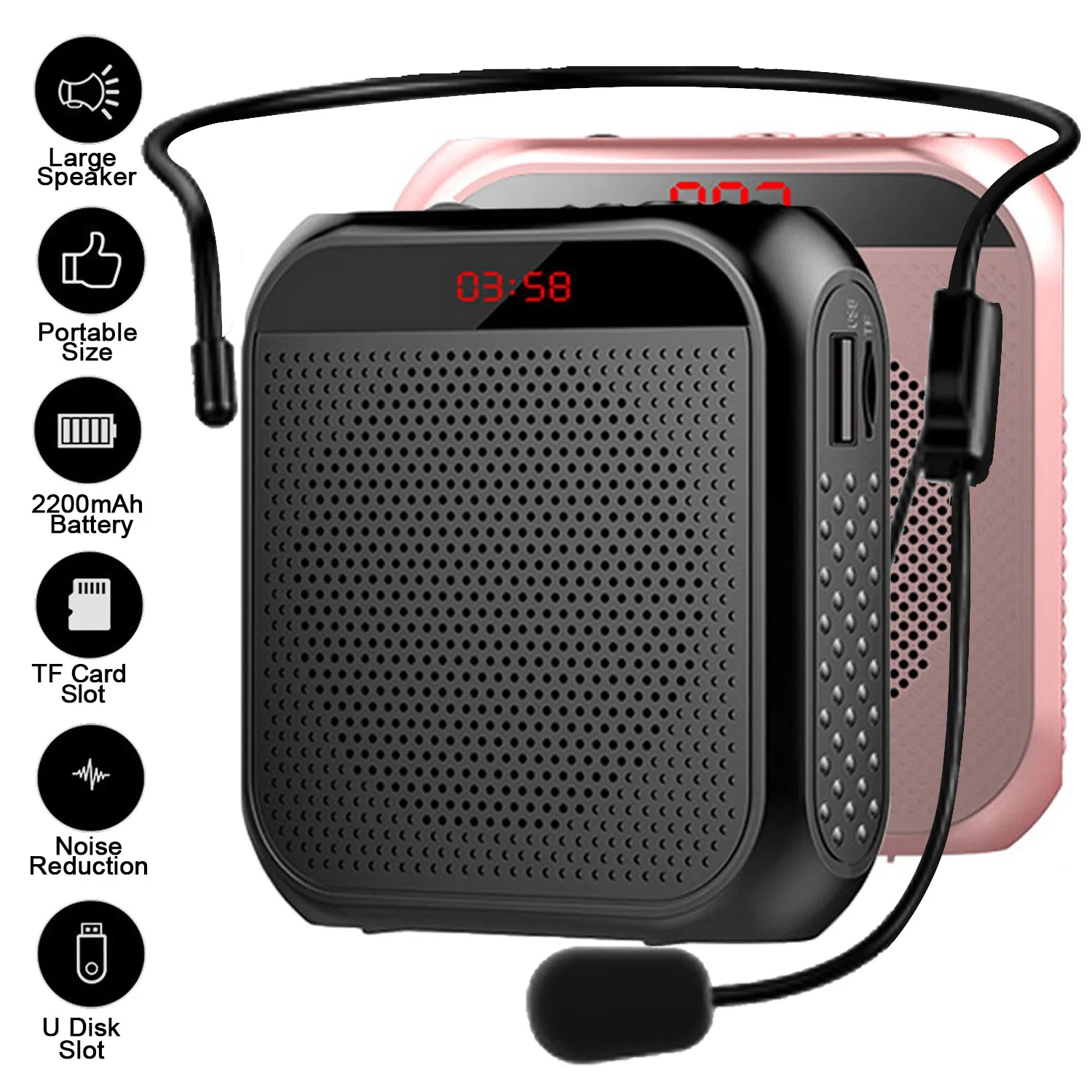 Portable Amplifier Mini - Tragbarer Sprachverstärker Megaphon Mini-Audio-Lautsprecher mit Mikrofon,