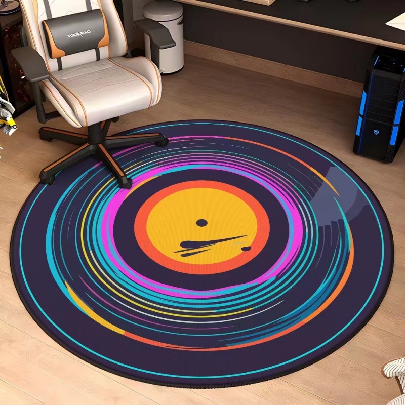 Audio Vibes Music - Runde Türmatte mit Musik-Motiven wie Schallplatten,