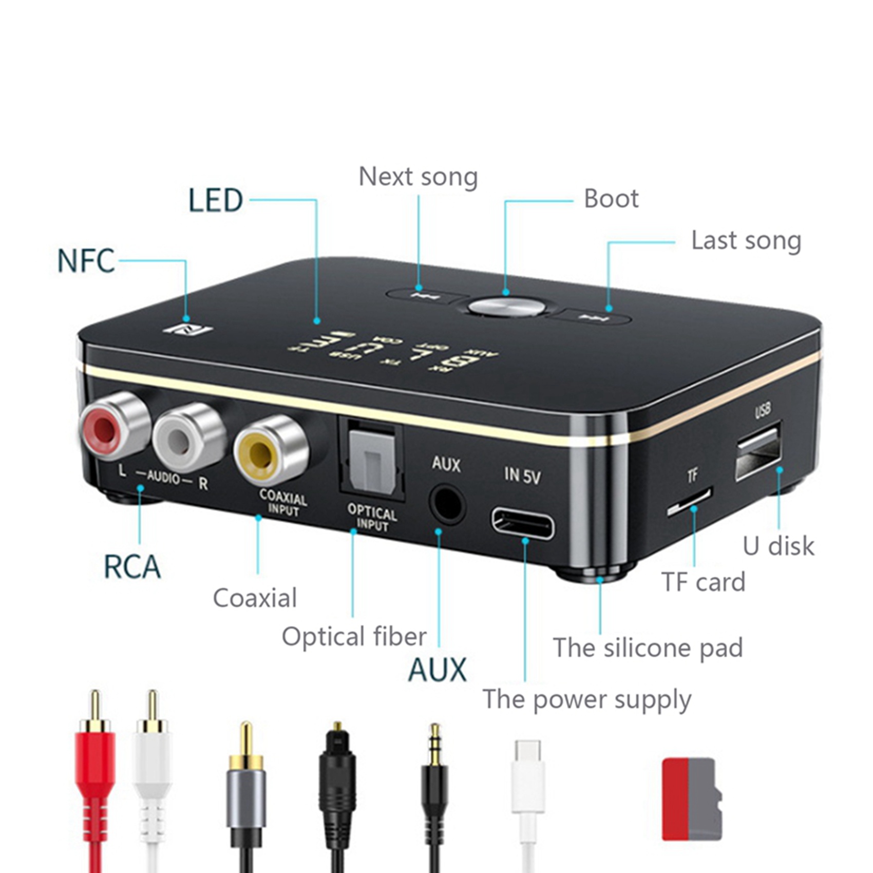 Audio Music In - T36C M8 Bluetooth 5.0 Audio Receiver