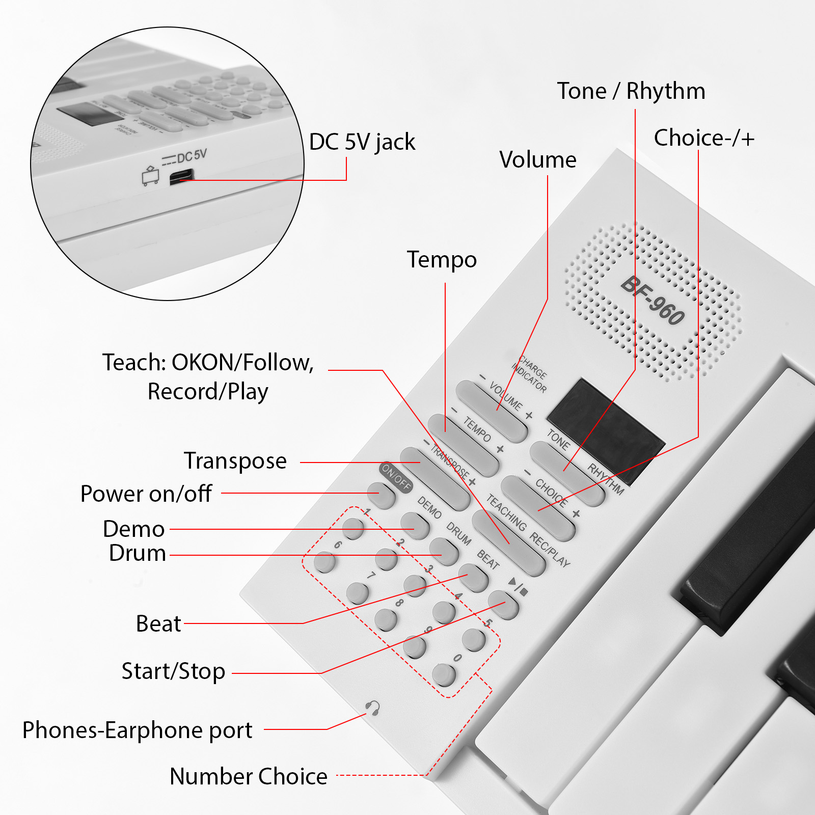61-Tasten faltbares elektronis – Keyboard Piano 61 Key Bewertung und Preis
