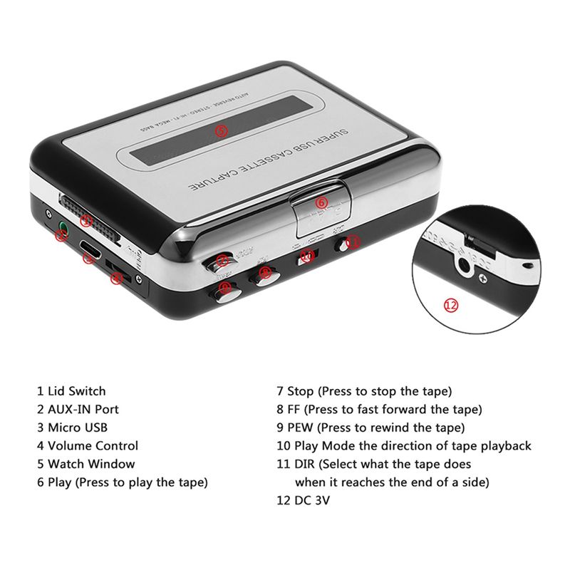 M52K-USB Kassetten-Player mit  – Audio Music File Bewertung und Preis